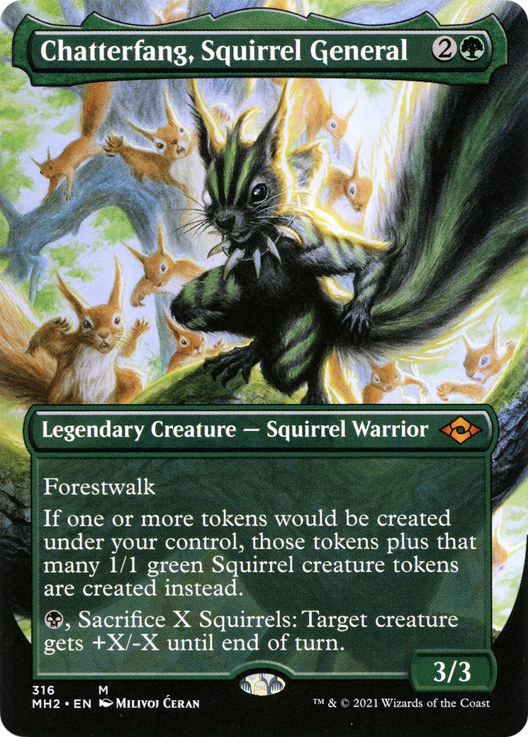 Chatterfang, Squirrel General (MH2-316) [Modern Horizons 2] (Borderless) Foil MTG Single Wizards of the Coast