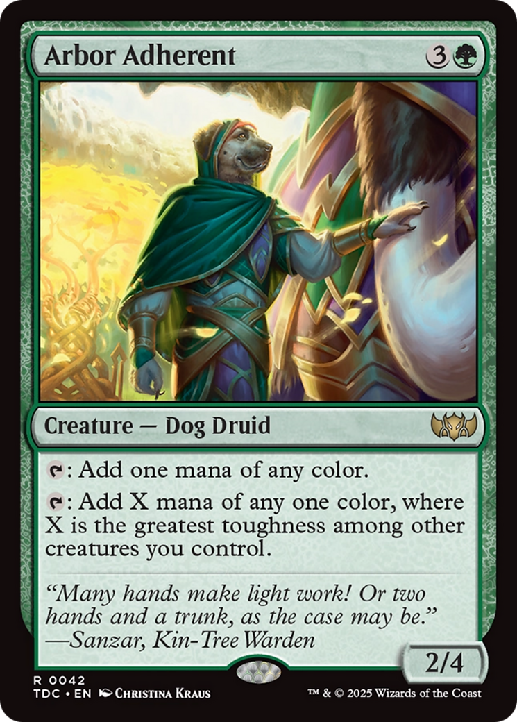 Arbor Adherent (TDC-042) [Commander: Tarkir: Dragonstorm] MTG Single Wizards of the Coast