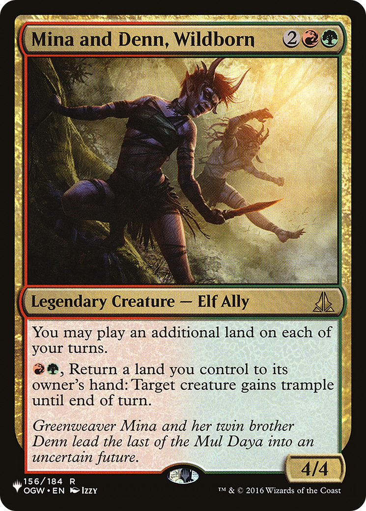 Mina and Denn, Wildborn (LIST-OGW-156) [Mystery Booster] The List MTG Single Wizards of the Coast