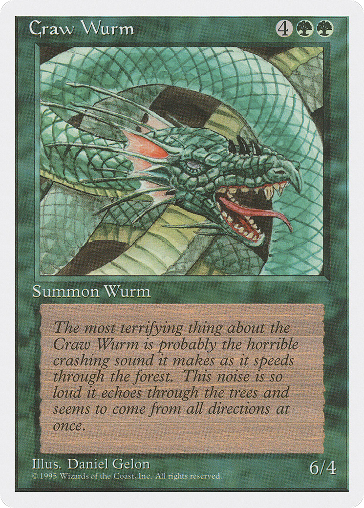 Craw Wurm (4ED-238) [Fourth Edition] MTG Single Wizards of the Coast