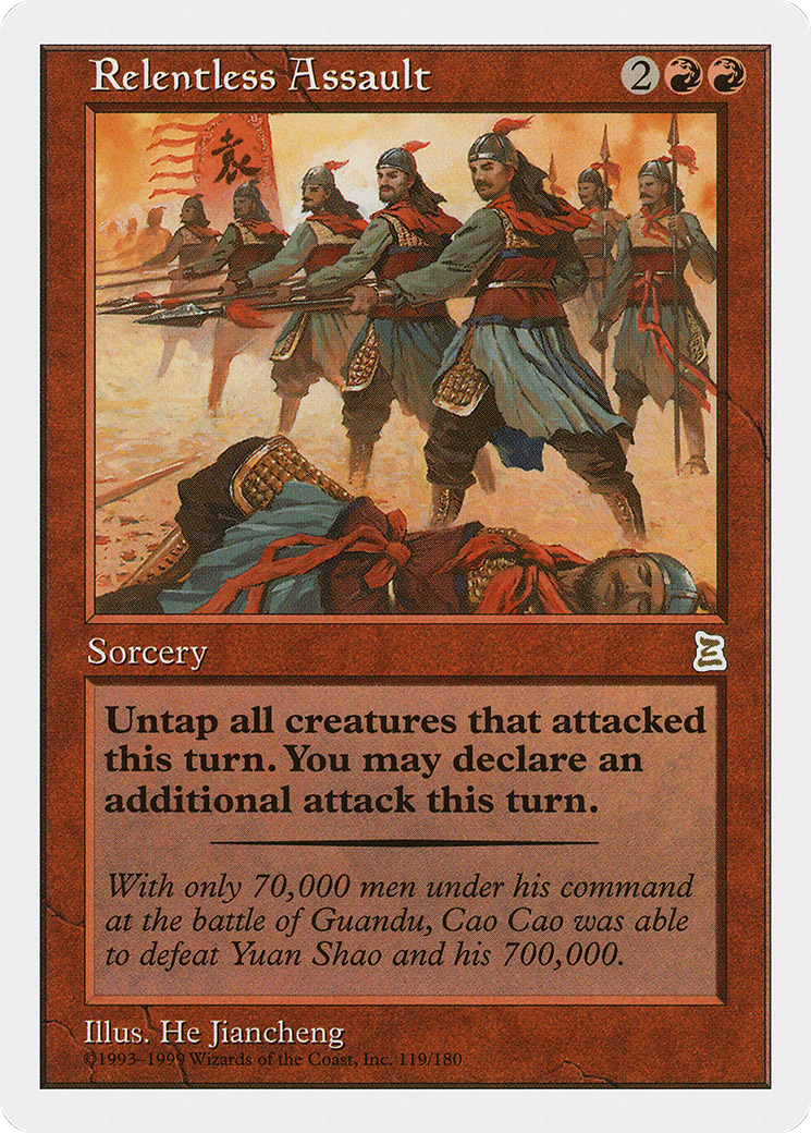 Relentless Assault (PTK-119) [Oldschool] Portal Three Kingdoms MTG Single Wizards of the Coast