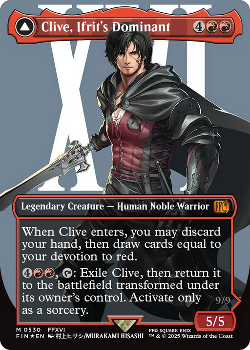 Clive, Ifrit's Dominant (Surge Foil) (0530) (FIN-530) [FINAL FANTASY] (Borderless) Foil MTG Single Wizards of the Coast