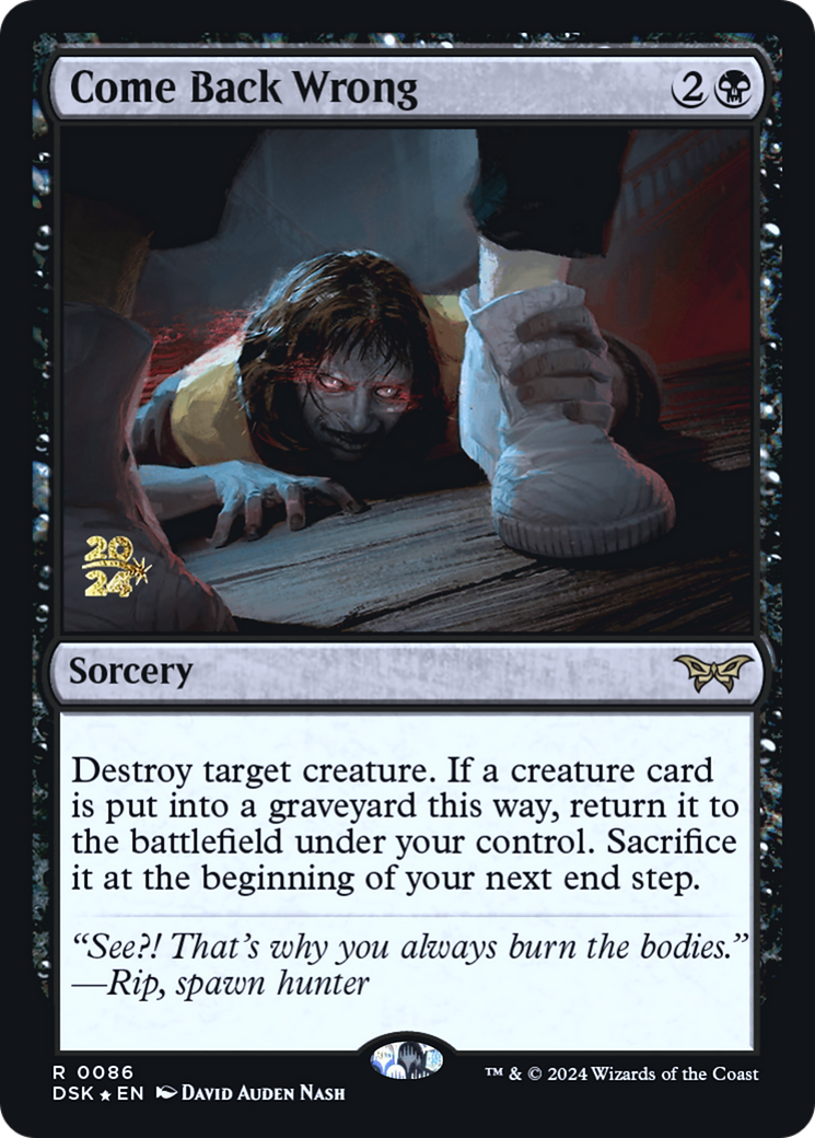 Come Back Wrong (PDSK-86S) [Duskmourn: House of Horror Promos] Foil MTG Single Wizards of the Coast