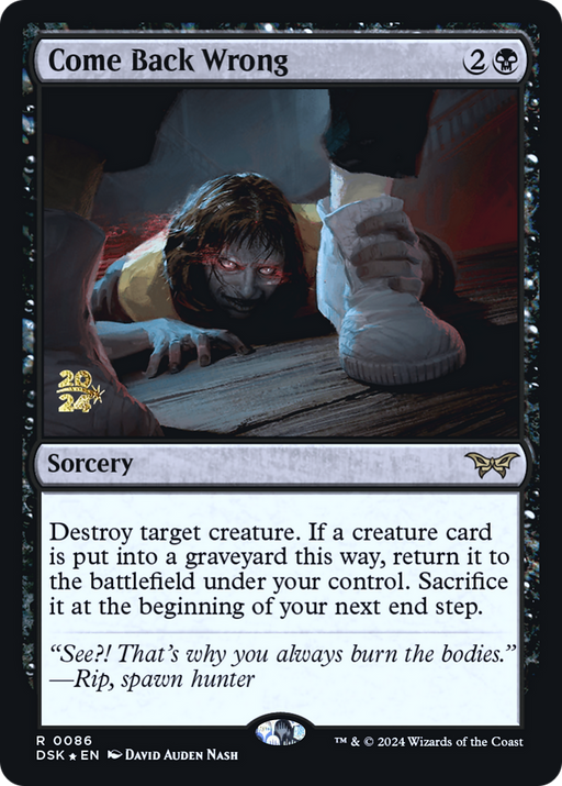 Come Back Wrong (0086) (PRE-086) [Duskmourn: House of Horror Promos] Foil MTG Single Wizards of the Coast
