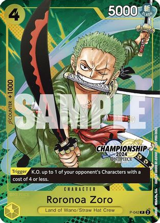 Roronoa Zoro (CS 2024 Event Pack Finalist) (P-042) [One Piece Promotion Cards] Foil One Piece Single Bandai