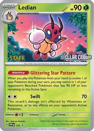 Ledian - 133 (Prerelease) [Staff] (133) Reverse Holofoil [Promos: SV Promo Cards] Pokemon Single Pokémon