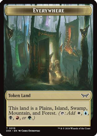Everywhere // Copy Double-Sided Token (DSK-16 // 1) [Duskmourn: House of Horror] Foil MTG Single Wizards of the Coast