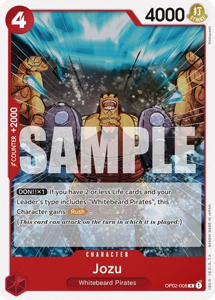 Jozu (OP02-008) [Starter Deck 15: RED Edward.Newgate] One Piece Single Bandai