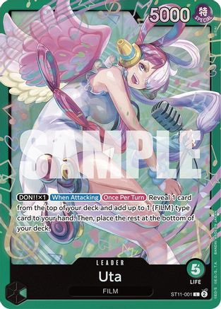 Uta (ST11-001) (ST11-001) [Starter Deck 16: GREEN Uta] Foil One Piece Single Bandai