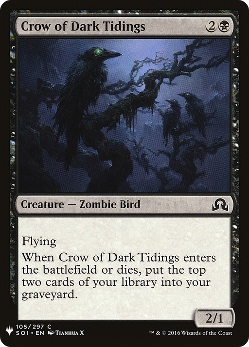 Crow of Dark Tidings (LIST-SOI-105) [Mystery Booster] The List MTG Single Wizards of the Coast