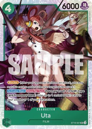 Uta (ST16-001) (ST16-001) [Starter Deck 16: GREEN Uta] Foil One Piece Single Bandai