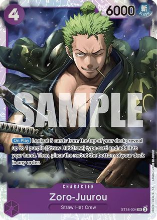 Zoro-Juurou (ST18-004) (ST18-004) [Starter Deck 18: PURPLE Monkey.D.Luffy] Foil One Piece Single Bandai