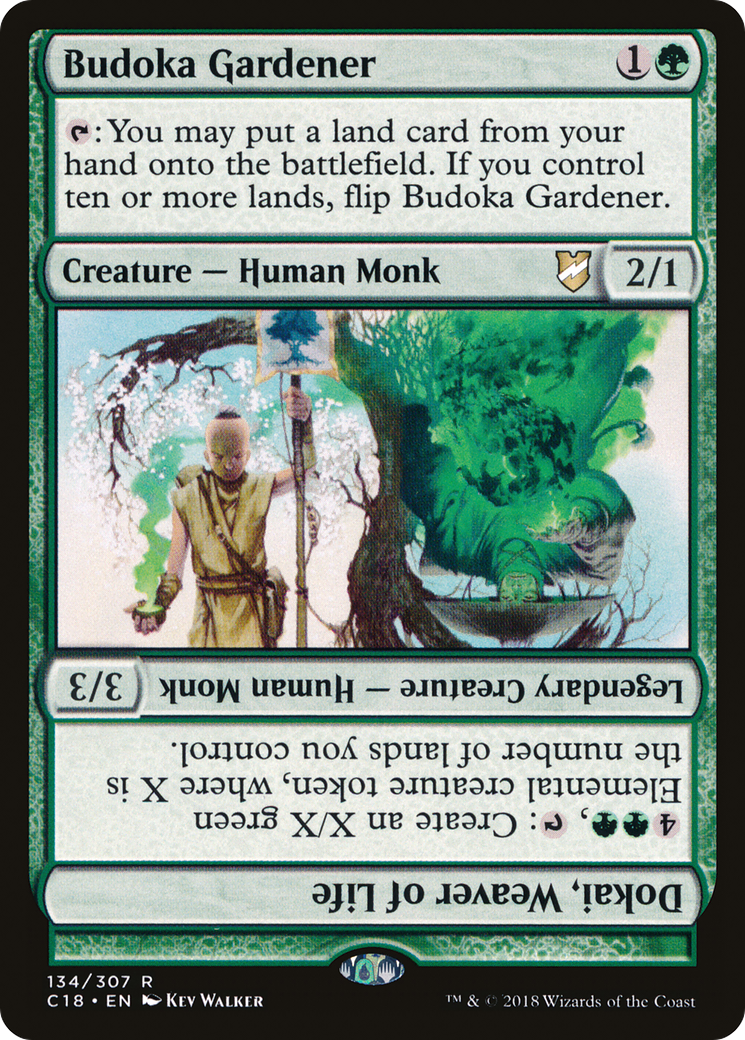 Budoka Gardener // Dokai, Weaver of Life (C18-134) [Commander 2018] MTG Single Wizards of the Coast