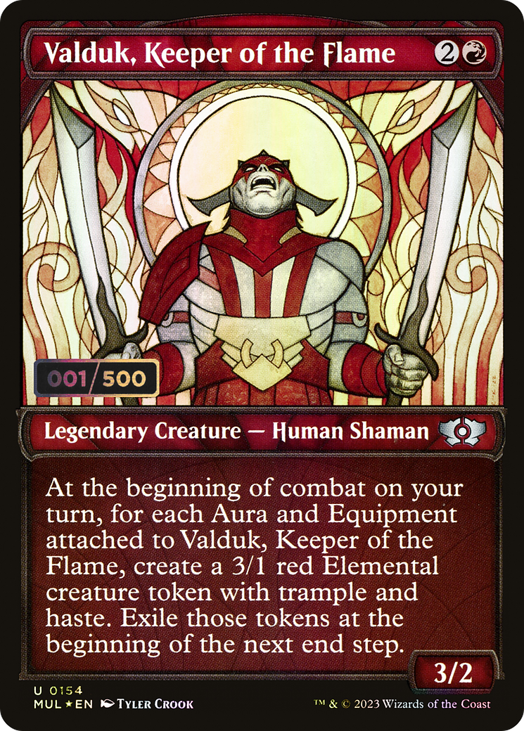 Valduk, Keeper of the Flame (Serial Numbered) (MUL-154) [Multiverse Legends] (Showcase) Foil MTG Single Wizards of the Coast
