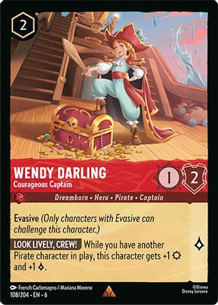 Wendy Darling - Courageous Captain (108/204) [Azurite Sea] Lorcana Single Disney