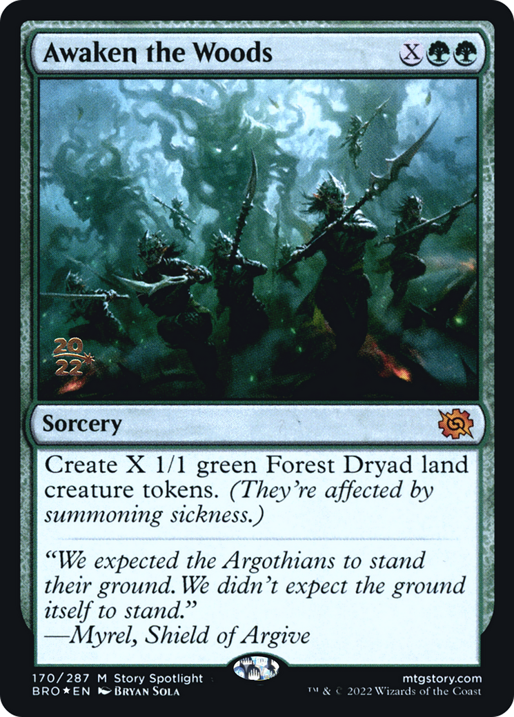 Awaken the Woods (PRE-170) [The Brothers' War Promos] Foil MTG Single Wizards of the Coast