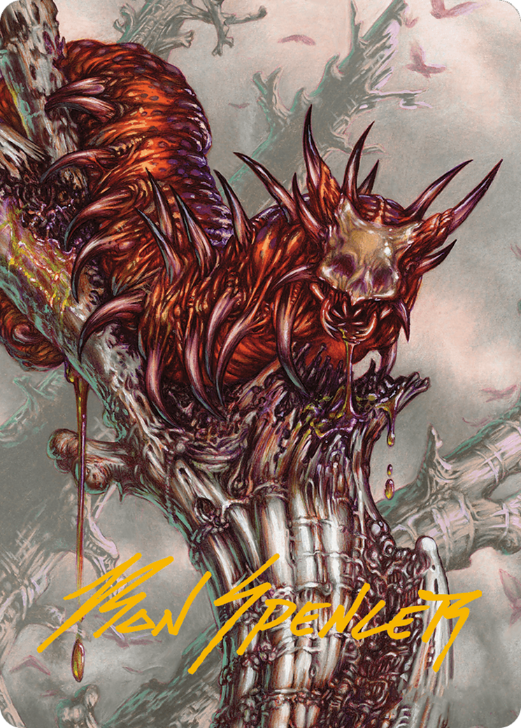 Grist, Voracious Larva Art Card (Gold-Stamped Signature) [Art Series] Modern Horizons 3 MTG Single Magic: The Gathering