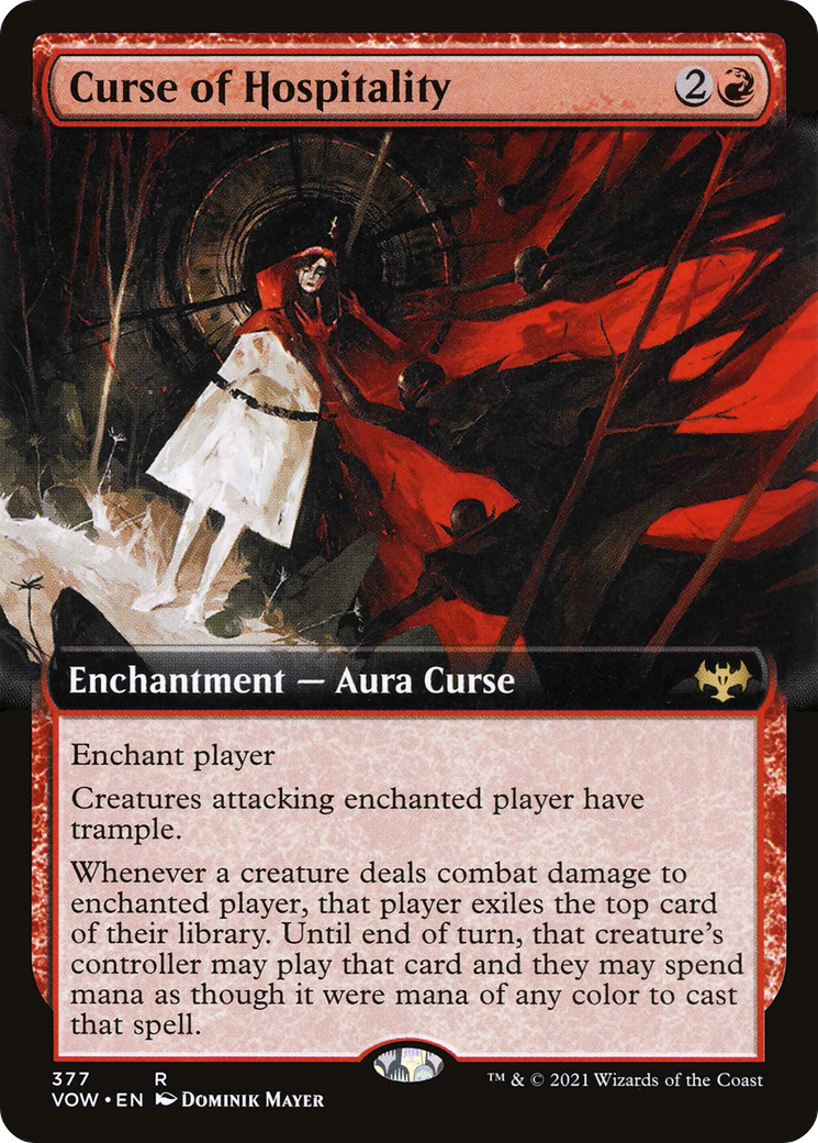 Curse of Hospitality (VOW-377) [Innistrad: Crimson Vow] (Extended Art) Foil MTG Single Wizards of the Coast