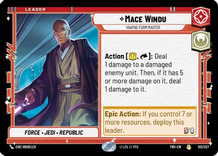 Mace Windu - Vaapad Form Master (013/257) [Twilight of the Republic] Star Wars: Unlimited Single Disney