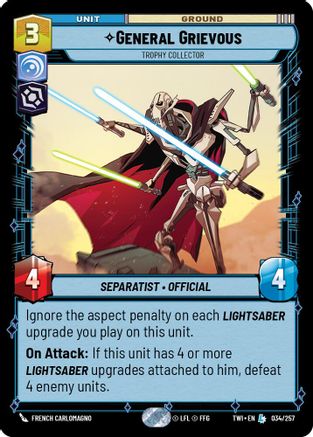 General Grievous - Trophy Collector (034/257) [Twilight of the Republic] Foil Star Wars: Unlimited Single Disney