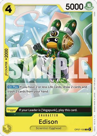 Edison (Tournament Pack 2024 Oct.-Dec.) (OP07-100) [One Piece Promotion Cards] One Piece Single Bandai