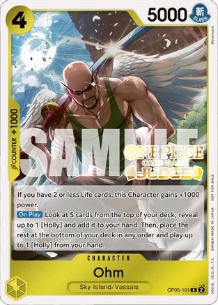 Ohm (Judge Pack Vol. 4) (OP05-101) [One Piece Promotion Cards] Foil One Piece Single Bandai