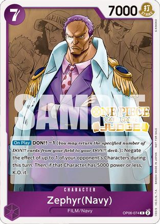 Zephyr (Navy) (Judge Pack Vol. 4) (OP06-074) [One Piece Promotion Cards] Foil One Piece Single Bandai