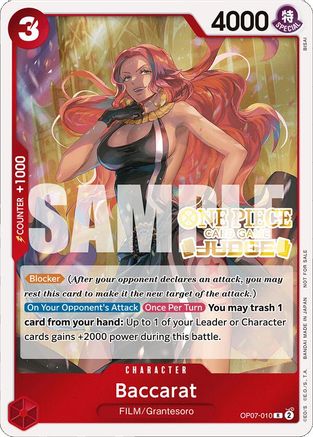 Baccarat (Judge Pack Vol. 4) (OP07-010) [One Piece Promotion Cards] Foil One Piece Single Bandai