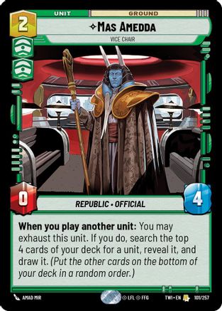 Mas Amedda - Vice Chair (101/257) [Twilight of the Republic] Foil Star Wars: Unlimited Single Disney