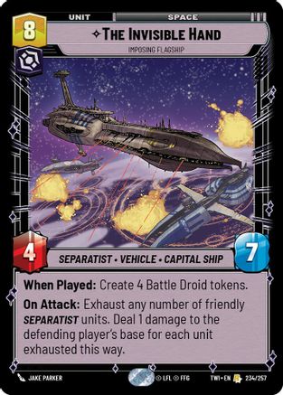 The Invisible Hand - Imposing Flagship (234/257) [Twilight of the Republic] Foil Star Wars: Unlimited Single Disney