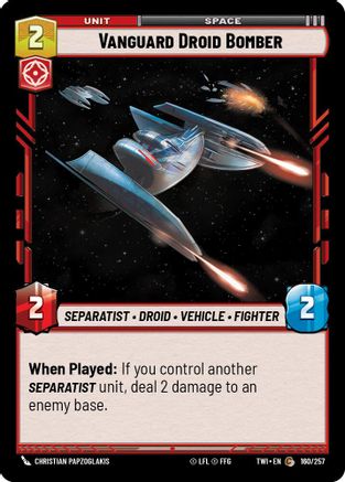 Vanguard Droid Bomber (160/257) [Twilight of the Republic] Star Wars: Unlimited Single Disney