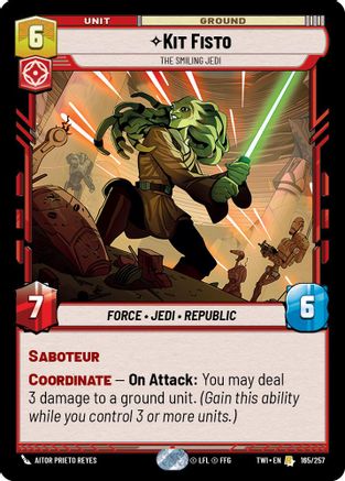 Kit Fisto - The Smiling Jedi (165/257) [Twilight of the Republic] Star Wars: Unlimited Single Disney