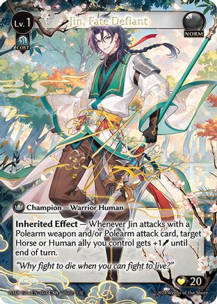 Jin, Fate Defiant (CSR) (004) [Mortal Ambition] Foil Grand Archive Single Weebs of the Shore