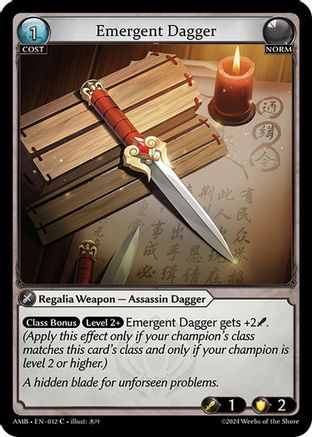 Emergent Dagger (012) [Mortal Ambition] Foil Grand Archive Single Weebs of the Shore