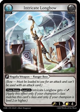 Intricate Longbow (016) [Mortal Ambition] Grand Archive Single Weebs of the Shore
