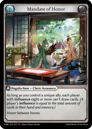 Mandate of Honor (017) [Mortal Ambition] Grand Archive Single Weebs of the Shore