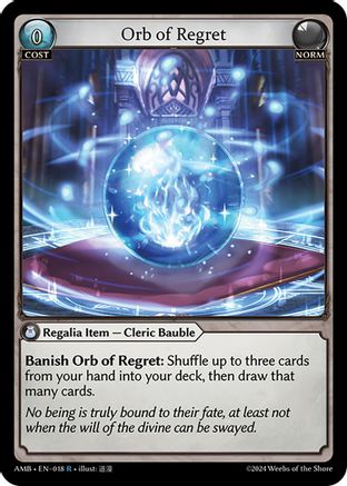 Orb of Regret (018) [Mortal Ambition] Foil Grand Archive Single Weebs of the Shore