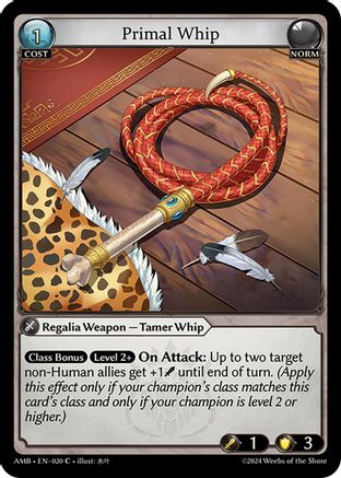 Primal Whip (020) [Mortal Ambition] Grand Archive Single Weebs of the Shore