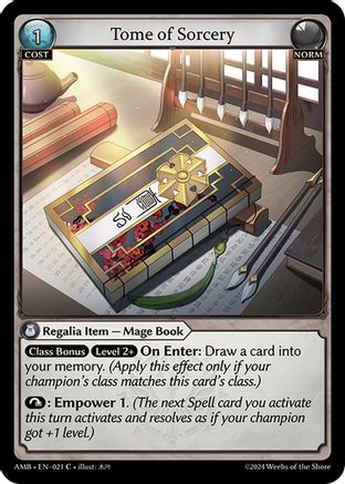 Tome of Sorcery (021) [Mortal Ambition] Grand Archive Single Weebs of the Shore