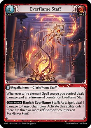 Everflame Staff (023) [Mortal Ambition] Foil Grand Archive Single Weebs of the Shore