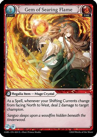 Gem of Searing Flame (024) [Mortal Ambition] Foil Grand Archive Single Weebs of the Shore
