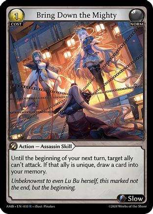 Bring Down the Mighty (033) [Mortal Ambition] Foil Grand Archive Single Weebs of the Shore