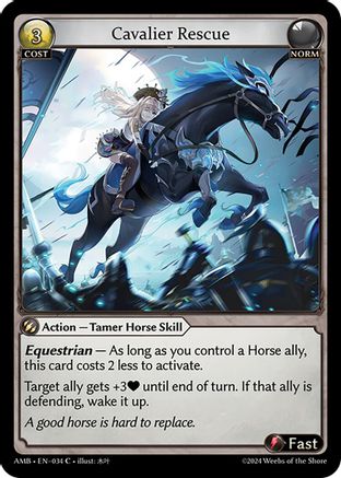 Cavalier Rescue (034) [Mortal Ambition] Foil Grand Archive Single Weebs of the Shore
