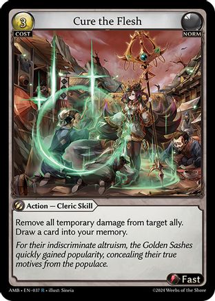 Cure the Flesh (037) [Mortal Ambition] Foil Grand Archive Single Weebs of the Shore