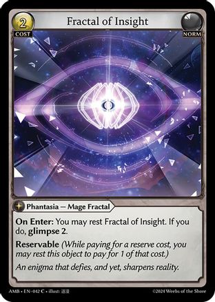 Fractal of Insight (042) [Mortal Ambition] Foil Grand Archive Single Weebs of the Shore