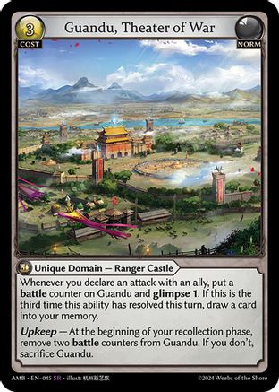 Guandu, Theater of War (045) [Mortal Ambition] Foil Grand Archive Single Weebs of the Shore