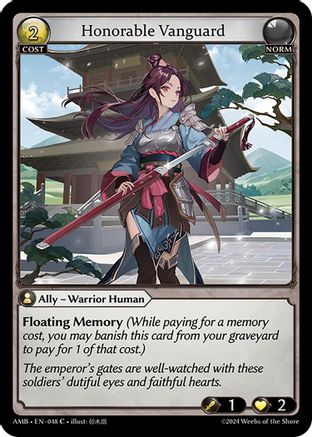 Honorable Vanguard (048) [Mortal Ambition] Grand Archive Single Weebs of the Shore