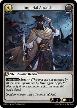 Imperial Assassin (050) [Mortal Ambition] Grand Archive Single Weebs of the Shore
