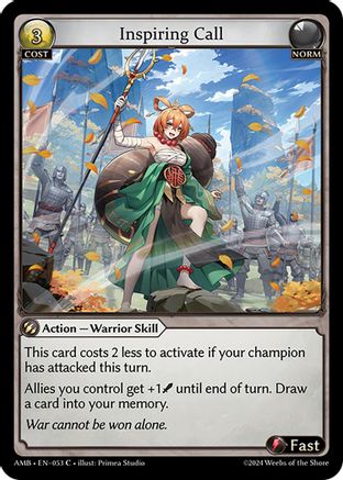 Inspiring Call (053) [Mortal Ambition] Grand Archive Single Weebs of the Shore