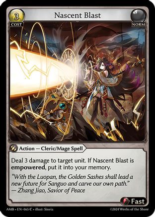 Nascent Blast (065) [Mortal Ambition] Grand Archive Single Weebs of the Shore